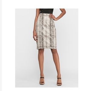 High Waisted Snakeskin Pencil Skirt
